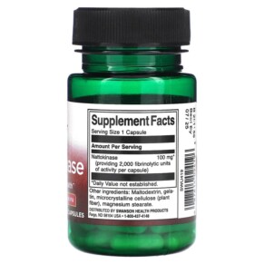 Thành phần vi chất của Swanson Nattokinase 100 mg 30 Capsules 087614024196
