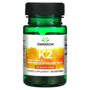 Thực phẩm chức năng Swanson Natural Vitamin K2 100 mcg 30 Softgels 087614026725