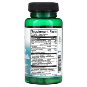 Thành phần vi chất của Swanson Nighttime Leg Essentials 60 Veggie Caps 087614070711