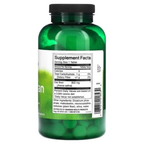Thành phần vi chất của Swanson Oat Bran 850 mg 250 Chewable Tablets 087614018430