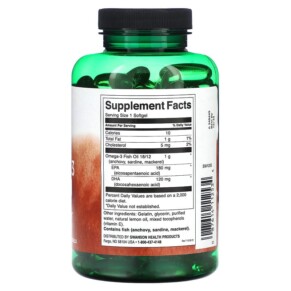 Thành phần vi chất của Swanson Omega-3 Fish Oil Lemon 150 Softgels 087614112534