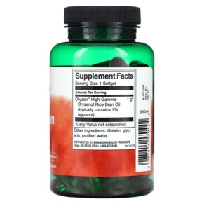 Thành phần vi chất của Swanson Oryzan Rice Bran Oil Maximum Strength 1.000 mg 90 Softgels 087614170442