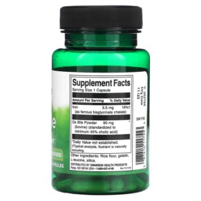Thành phần vi chất của Swanson Ox Bile 90 mg 60 Capsules 087614117553