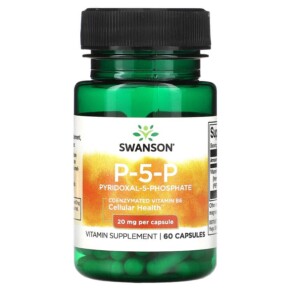 Thực phẩm chức năng Swanson P-5-P Pyridoxal-5-Phosphate 20 mg 60 Capsules 087614117096