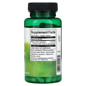Thành phần vi chất của Swanson Papaya Enzyme Papain 100 mg 90 Veggie Capsules 087614114279