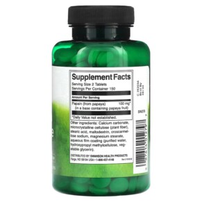 Thành phần vi chất của Swanson Papaya Supreme 50 mg 300 Tablets 087614012797