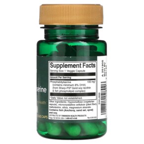 Thành phần vi chất của Swanson Phosphatidylserine 100 mg 30 Veggie Caps 087614028996