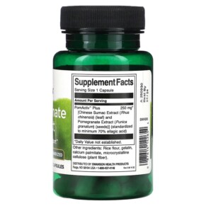 Thành phần vi chất của Swanson Pomegranate Extract 250 mg 60 Capsules 087614142654