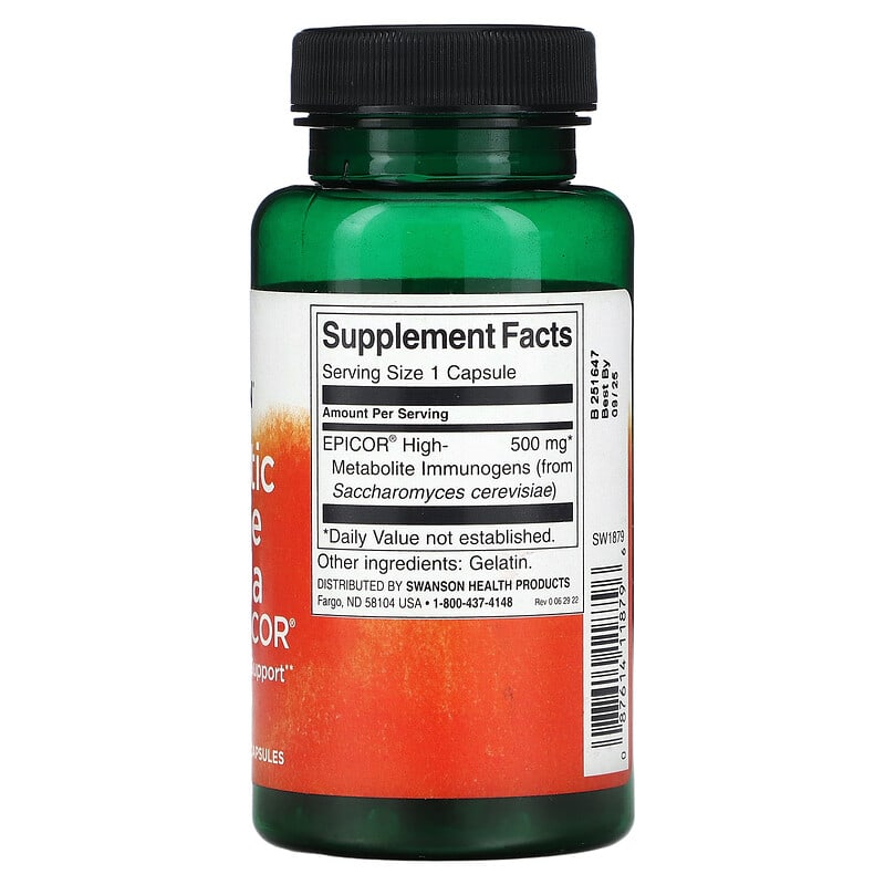 Swanson Postbiotic Immune Formula Featuring Epicor 500 mg 60 Capsules 2 Thành phần vi chất của Swanson Postbiotic Immune Formula Featuring Epicor 500 mg 60 Capsules 087614118796