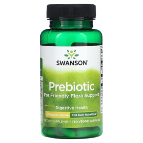 Thực phẩm chức năng Swanson Prebiotic For Friendly Flora Support 375 mg 60 Veggie Capsules 087614190327