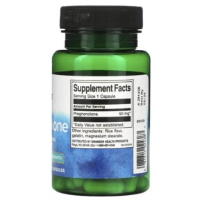 Thành phần vi chất của Swanson Pregnenolone Super Strength 50 mg 60 Capsules 087614024387