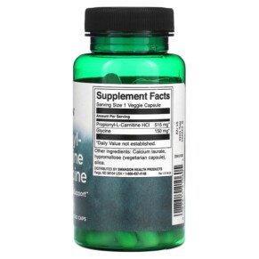 Thành phần vi chất của Swanson Propionyl-L-Carnitine with Glycine 60 Veggie Caps 087614210605