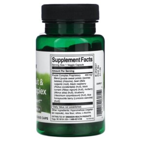 Thành phần vi chất của Swanson Purple Fruit & Veggie Complex 60 Veggie Caps 087614060712