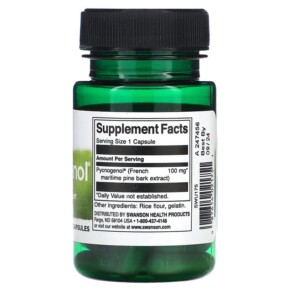 Thành phần vi chất của Swanson Pycnogenol 100 mg 30 Capsules 087614021751