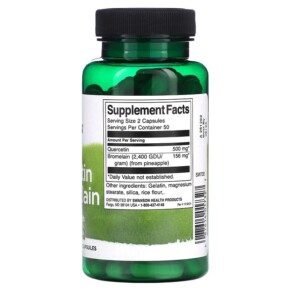Thành phần vi chất của Swanson Quercetin & Bromelain 100 Capsules 087614017327