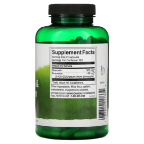 Thành phần vi chất của Swanson Quercetin & Bromelain Respiratory Health 250 Capsules 087614017334