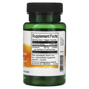 Thành phần vi chất của Swanson R-5-P Riboflavin-5-Phosphate 50 mg 60 Veggie Caps 087614029009