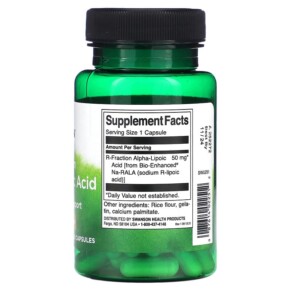 Thành phần vi chất của Swanson R-Fraction Alpha Lipoic Acid 50 mg 60 Capsules 087614022512