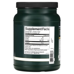 Thành phần vi chất của Swanson Real Food Bone Broth Collagen 1.05 lbs (480 g) 087614210636