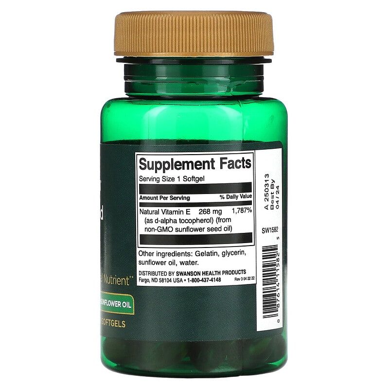 Swanson Real Food E 400 IU 60 Softgels 2 Thành phần vi chất của Swanson Real Food E 400 IU 60 Softgels 087614115825