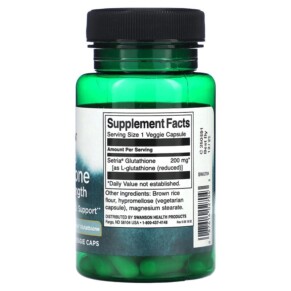 Thành phần vi chất của Swanson Reduced Glutathione Double Strength 60 Veggie Caps 087614027043