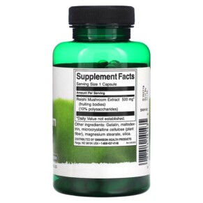Thành phần vi chất của Swanson Reishi Mushroom Extract Standardized 500 mg 90 Capsules 087614141435