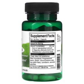 Thành phần vi chất của Swanson Relora 250 mg 90 Capsules 087614021485