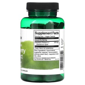 Thành phần vi chất của Swanson Sambucus Elderberry Extract 575 mg 120 Veggie Capsules 087614117829
