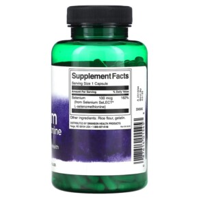 Thành phần vi chất của Swanson Selenium L-Selenomethionine 100 mcg 300 Capsules 087614015453
