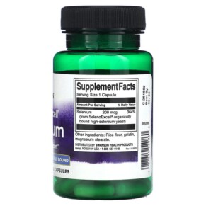 Thành phần vi chất của Swanson SelenoExcell Selenium 200 mcg 60 Capsules 087614020860