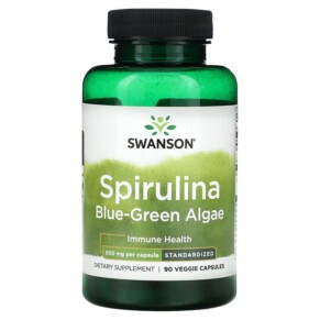 Thực phẩm chức năng Swanson Spirulina Blue-Green Algae 500 mg 90 Veggie Capsules 087614029481