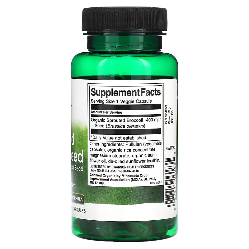 Swanson Sprouted Broccoli Seed 400 mg 60 Veggie Capsules 2 Thành phần vi chất của Swanson Sprouted Broccoli Seed 400 mg 60 Veggie Capsules 087614060835