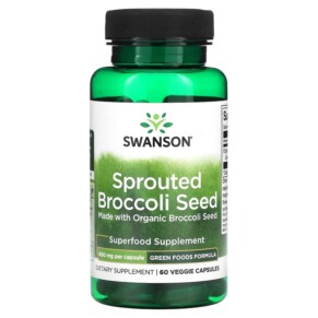 Thực phẩm chức năng Swanson Sprouted Broccoli Seed 400 mg 60 Veggie Capsules 087614060835