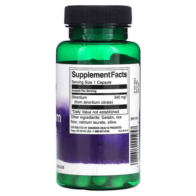 Swanson Strontium Citrate 340 mg 60 Capsules 2 Thành phần vi chất của Swanson Strontium Citrate 340 mg 60 Capsules 087614111957
