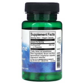 Thành phần vi chất của Swanson Suntheanine L-Theanine 200 mg 60 Veggie Caps 087614028163