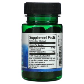 Thành phần vi chất của Swanson Synergistic Eye Health Eye And Vision 60 Softgels 087614029863