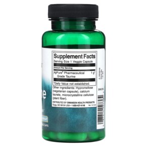 Thành phần vi chất của Swanson Taurine 1.000 mg 60 Veggie Caps 087614027364