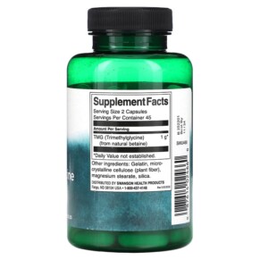 Thành phần vi chất của Swanson TMG Trimethylglycine 500 mg 90 Capsules 087614024660