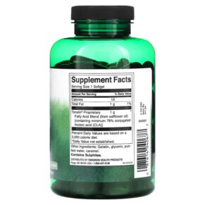 Thành phần vi chất của Swanson Tonalin CLA 1.000 mg 180 Softgels 087614040677
