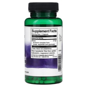 Thành phần vi chất của Swanson Triple Boron Complex 3 mg 250 Capsules 087614015996