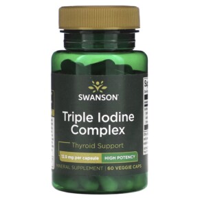 Thực phẩm chức năng Swanson Triple Iodine Complex High Potency 12.5 mg 60 Veggie Caps 087614028095