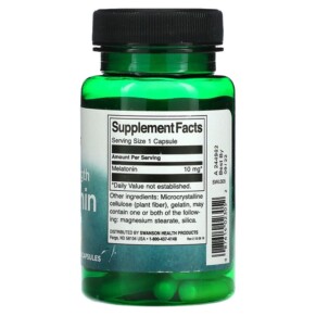 Thành phần vi chất của Swanson Triple Strength Melatonin 10 mg 60 Capsules 087614023052