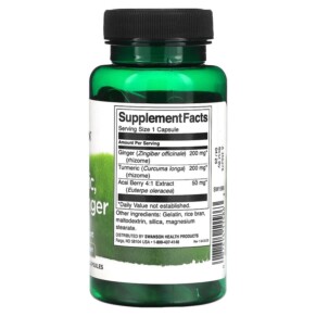 Thành phần vi chất của Swanson Turmeric Acai & Ginger 60 Capsules 087614115863