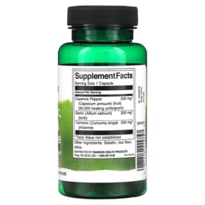 Thành phần vi chất của Swanson Turmeric Garlic & Cayenne 60 Capsules 087614115757