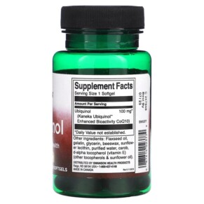 Thành phần vi chất của Swanson Ubiquinol 100 mg 60 Softgels 087614023779