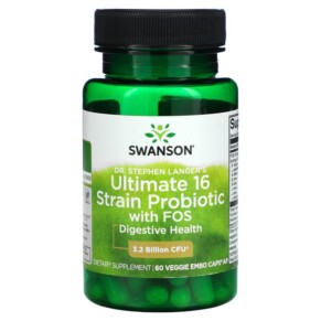 Thực phẩm chức năng Swanson Ultimate 16 Strain Probiotic With FOS 3.2 Billion CFU 60 Veggie EMBO Caps AP 087614190518