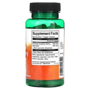 Thành phần vi chất của Swanson Ultimate Respiratory Defense with NAC & Quercetin 60 Veggie Capsules 087614118529