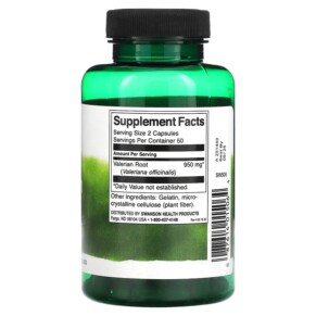 Thành phần vi chất của Swanson Valerian Root 475 mg 100 Capsules 087614015064