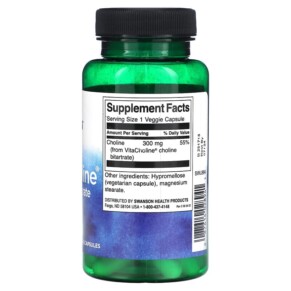 Thành phần vi chất của Swanson VitaCholine Choline Bitartrate 300 mg 60 Veggie Capsules 087614028941