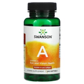 Thực phẩm chức năng Swanson Vitamin A 10.000 IU 250 Softgels 087614010014